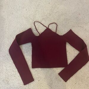 NWT Burgundy Off-Shoulder Top